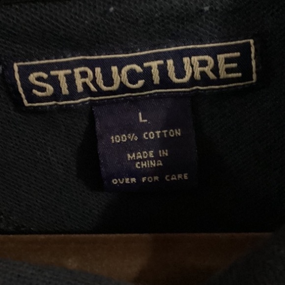 Structure Men’s Large Long Sleeve Striped Polo - Picture 2 of 6